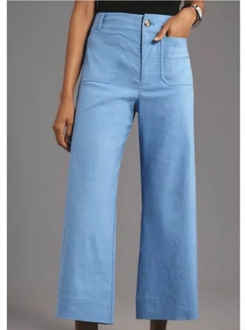 Anthropologie Maeve Colette Linen Stretch High Rise Wide Leg Pants